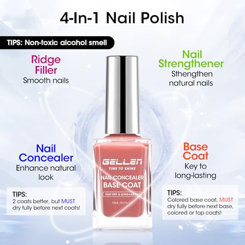 GELLEN Illuminating Nail Concealer Base Coat - Dusty Rose