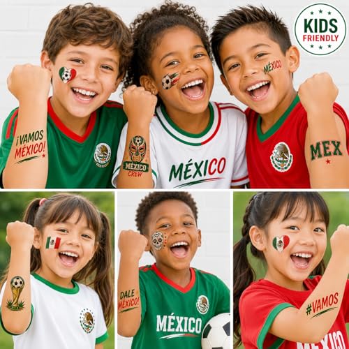 Soccer Face Tattoos - 22 Country Designs, Waterproof Game Day