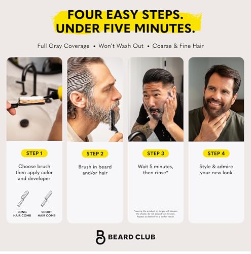 Beard Club Permanent Hair & Beard Dye for Men - Dark Brown