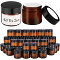 Amber Glass Jars with Black Lids 2 oz, 48 Pack - Small Storage Containers