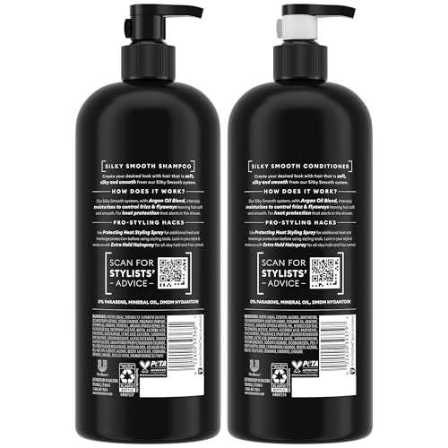 TRESemm? Shampoo and Conditioner Set, Silky & Smooth + Keratin Repair Hair Mask ? Anti-Frizz Hair Products with Argan Oleo Blend (3 Piece Set)