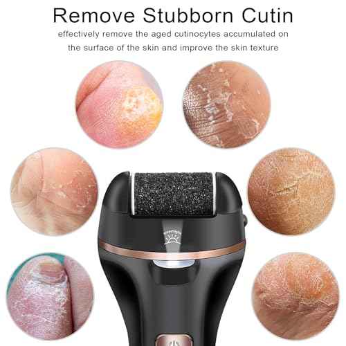 6pcs Replacement Roller Refill Heads for Electric Callus Remover,Feet Pedicure Kit Refill Rollers, 2 Extra Coarse, 2 Regular Coarse, 2 Fine Coarse Refill Rollers (Black)