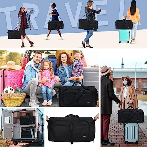 Fmeida 65L Foldable Duffel Bag with Shoe Compartment