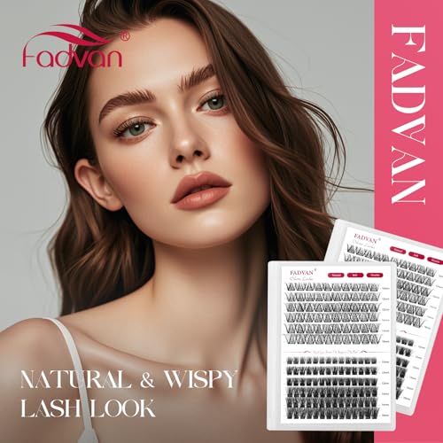 FADVAN Lash Clusters 144PCS D-Curl 10-16mm Mixed Extensions