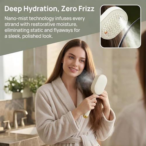 Electric Spray Hair Brush with Massage & Misting