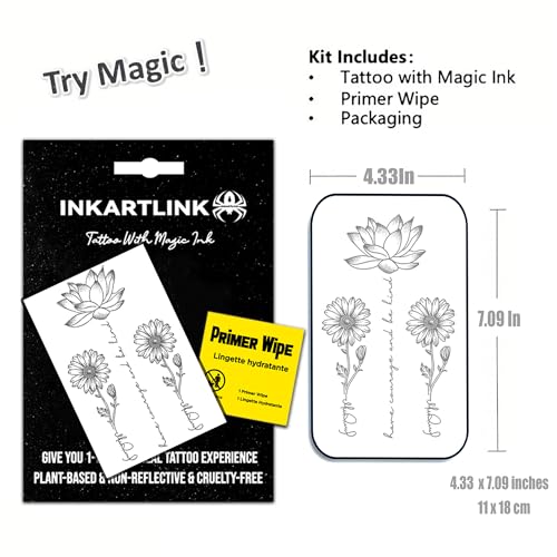 INKARTLINK Semi-Permanent Waterproof Tattoo Stickers Sunflower