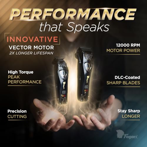 Fagaci Cordless Hair Clippers & Trimmer Kit for Men, Professional Barber Grooming