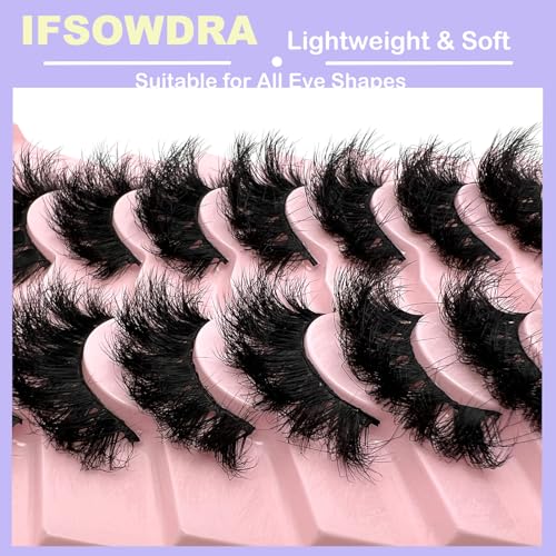 Dramatic Lashes Mink Long 20mm 25mm Faux Mink False Strip Lashes Wispy Flase Eyelashes Natural Look D Curl Volume Full Eyelashes Pack