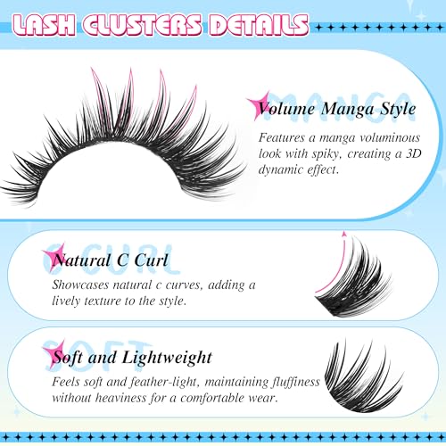 Volume Lash Clusters 10-18MM C Curl Wispy Eyelash Extensions 144Pcs