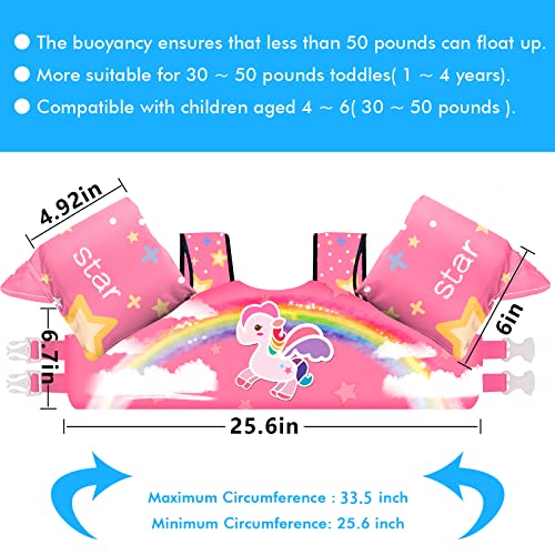 Chriffer Kids Swim Vest Life Jacket for 22-66 Pounds Boys and Girls, Toddler Floaties with Shoulder Harness Arm Wings for 2,3,4,5,6,7 Years Old Baby