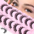 Wispy Cat Eye False Eyelashes 15mm Clear Band 7 Pairs
