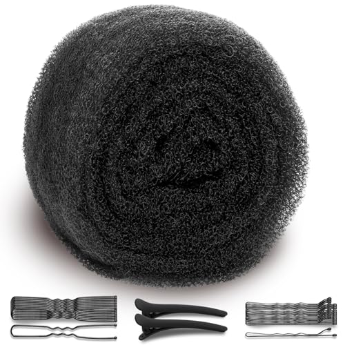 Hair Volume Bumps Set with 105pc Clips & Comb - Black