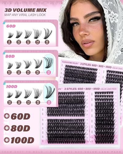 Lash Clusters Kit 756PCS - 60D 80D 100D Volume Eyelash Extensions