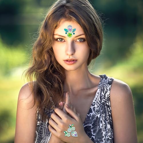 Face Gems Rhinestone Stickers Self-Adhesive Forehead Decals