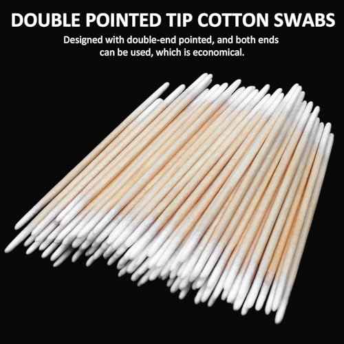 kissxiaoya 1200 Count Microblading Cotton Swab, Double Pointed Tip Swabs, Multipurpose Precision Tipped, Wood Sticks for Make up, Tattoo Permanent Supplies