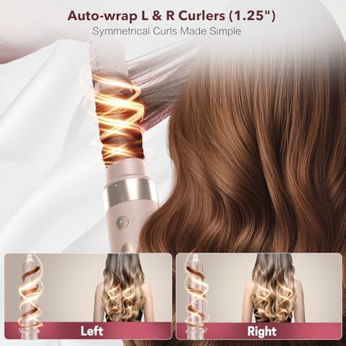 StyleVibe 6-in-1 Air Styler & Blow Dryer Brush with Auto-Wrap Curlers