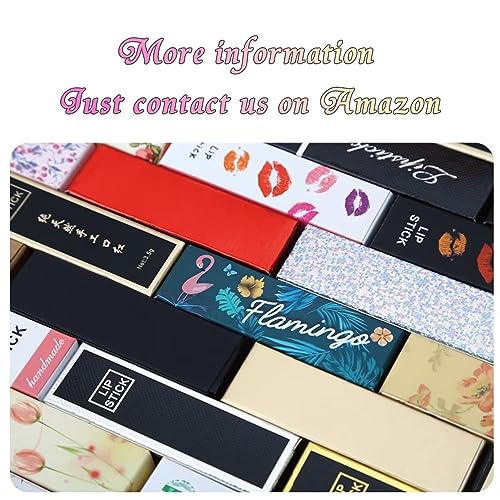 50 Pcs Lip Balm Containers Packaging Boxes, 2.67x0.7x0.7 Inch Wrapping Box for 0.15Oz Lipbalm Round Tubes, 5.5ml DIY Lipsticks Kraft Paper Package Boxes