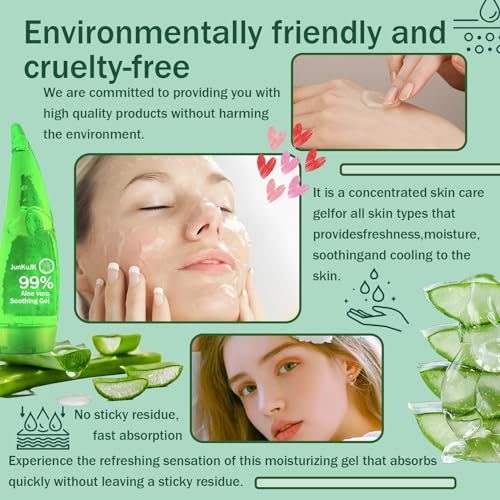 99% Purity Aloe Vera Gel 260ml - Non-Sticky Hydrating Moisturizer