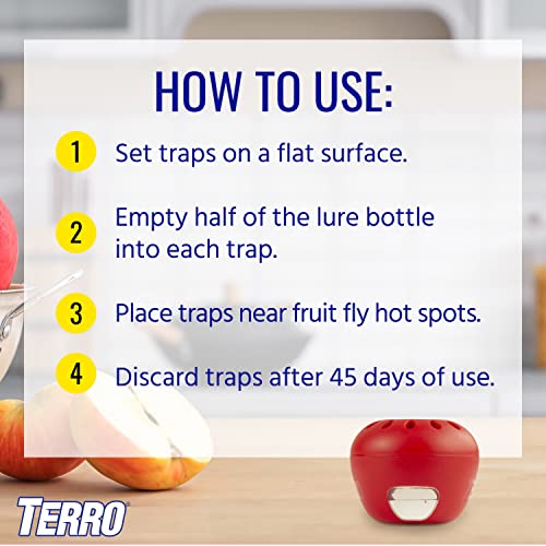 Terro Fruit Fly Trap 4 Traps + 180 Days Lure Supply