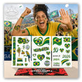 Brazil Flag Temporary Tattoos for World Cup 2026 - Soccer Fan Body Stickers