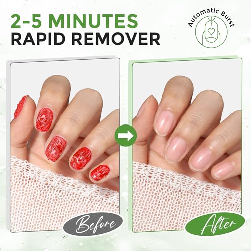 Luckyfairy Quick Gel Nail Polish Remover Kit - 5-Piece Acetone Free Set