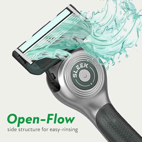 DORCO SLEEK - Six Blade Razor System with Multi-Flex technology Refill Set, Precision Shaving Razor Replacement Cartridge (12 pack)