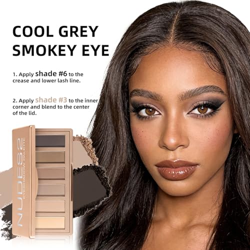 Nudes 2 Mini Eyeshadow Palette - 6 Matte Shades with Mirror