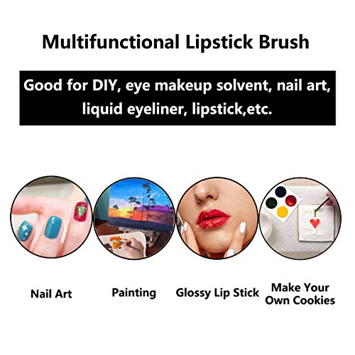 100 Pcs Disposable Lip Brushes - Soft Cosmetic Wands Black