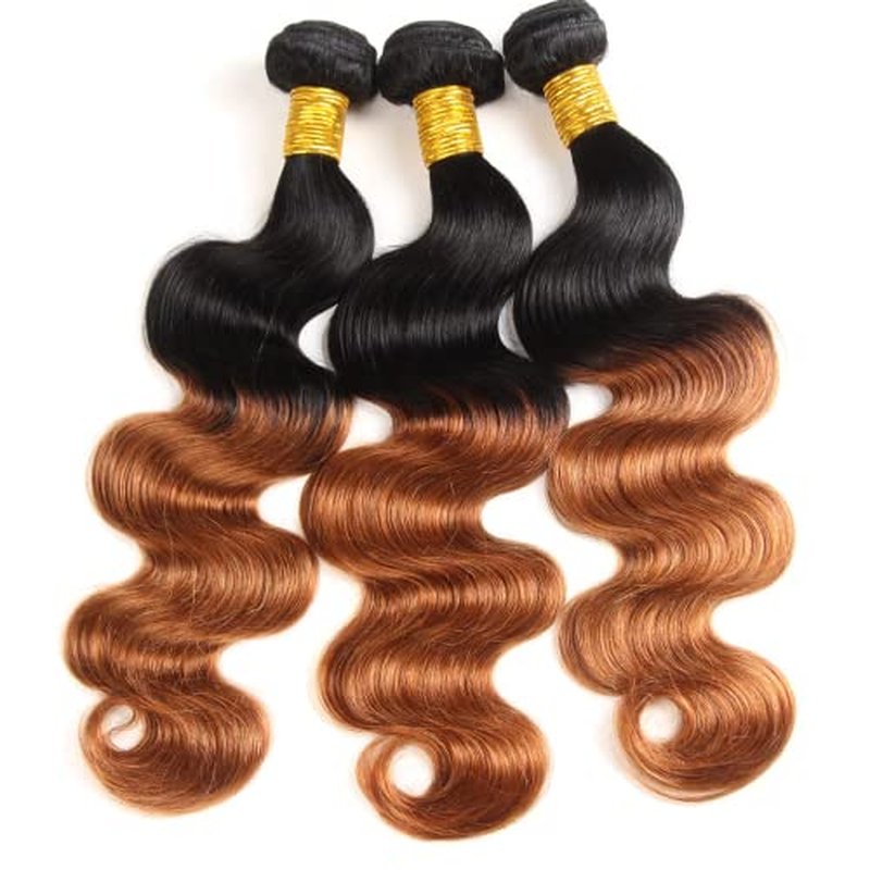 1B30 Ombre Body Wave Hair Bundles - 8, 10, 12 Inch
