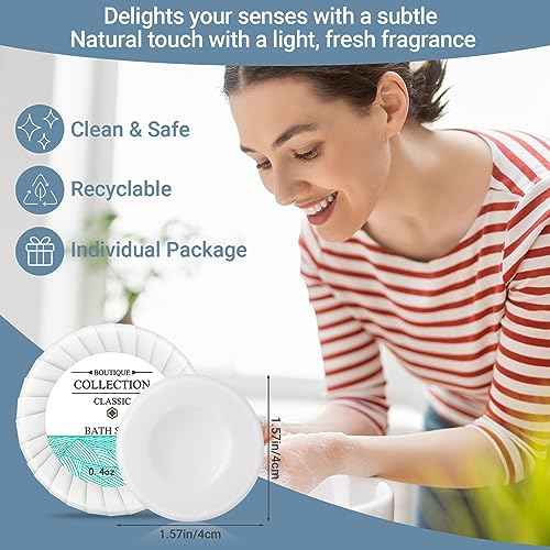Demissle 500 Pcs Mini Soap Bars 0.4 oz Small Round Coin Size Hotel Soap Bars Bulk Individually Wrapped Hand Travel Soap Guest Bathroom Toiletries for Party Favors Motel Body Cleansing