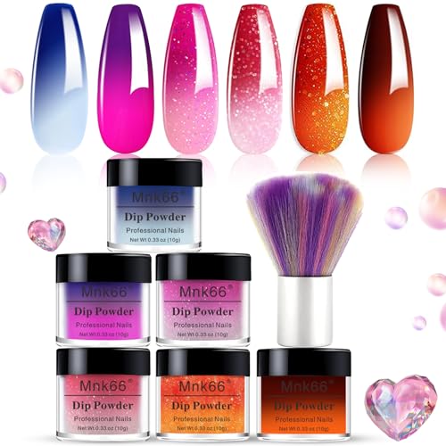 6-Color Mood Changing Dip Powder Nail Set - Long-Lasting DIY Manicure Kit