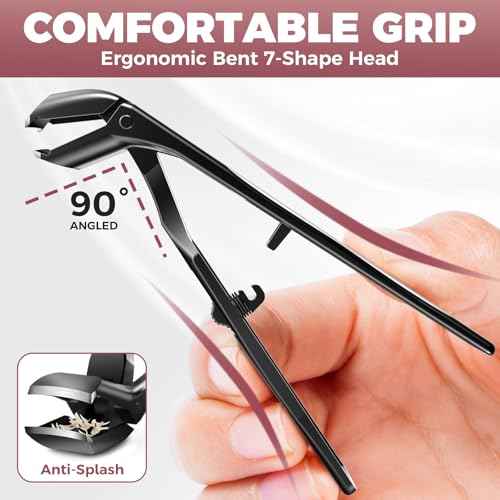 Toenail Clippers for Thick Toenails for Seniors, Large Angled Toe Nail Clippers for Men Thick Nails with Wide Jaw Opening, Heavy Duty No Splash Nail Clippers with Catcher Gifts for Men & Women