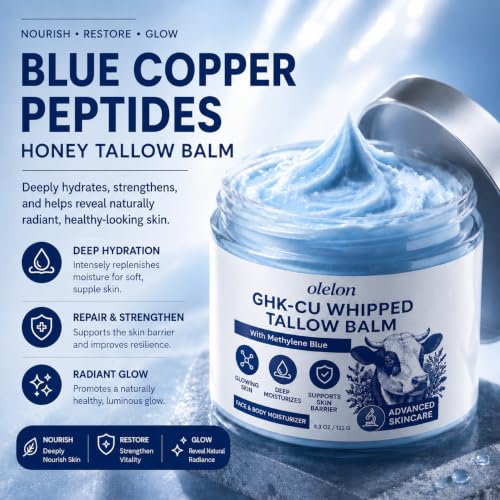Copper Peptide Beef Tallow Balm with Methylene Blue, 4oz