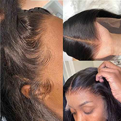 13x4 Ear to Ear Hd Lace Frontal Closure Human Hair Straight 100% Unprocessed Brazilian Virgin Human Hair Front Closure HD Transparent Lace Frontal Pre Plucked with Baby Hair 14 Inch Natural Color