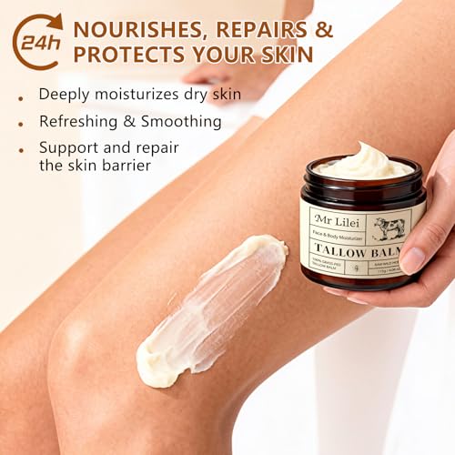Grass-Fed Beef Tallow & Honey Balm - Whipped Face Moisturizer 4oz