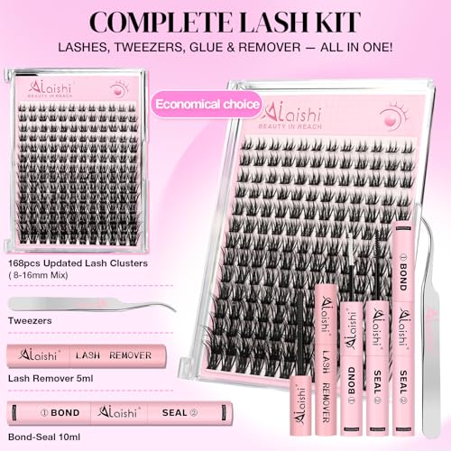 Lash Clusters Kit 168Pcs 8-18mm D Curl Wispy Eyelash Extensions