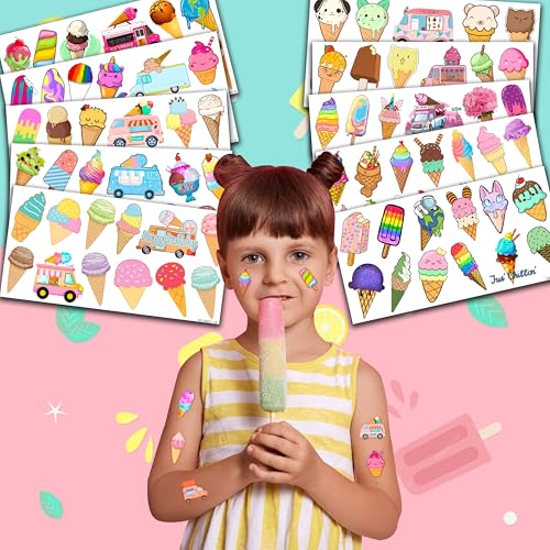 Ice Cream Temporary Tattoos for Kids - 100 PCS