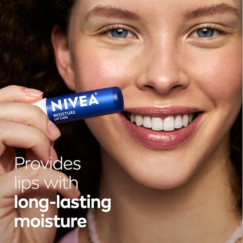 NIVEA Moisture Lip Balm with Shea Butter, 4-Pack