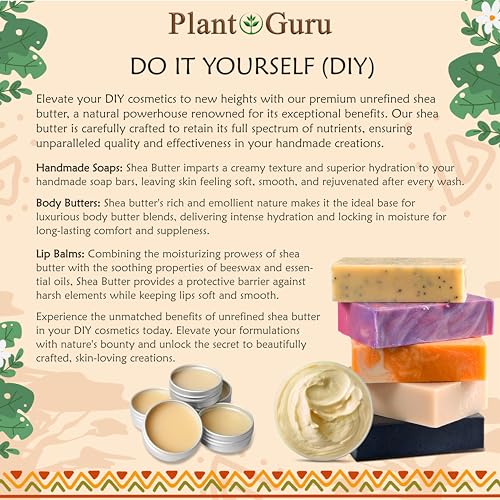 African Shea Butter Raw Unrefined 100% Pure Natural Organic Ivory Grade A - 32 oz / 2 lbs DIY Body Butters, Lotion, Cream, lip Balm & Soap Making Supplies, Eczema & Psoriasis Aid, Stretch Mark Product