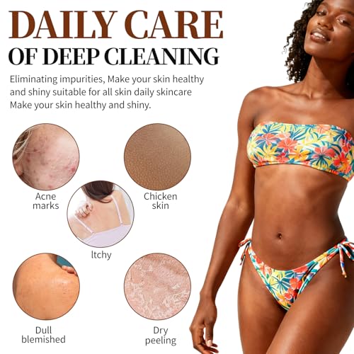 African Net Sponge 5-piece exfoliating Scrub is Suitable for All Skin Types,Bath Sponge for The face and Body, Durable and Gently Exfoliation