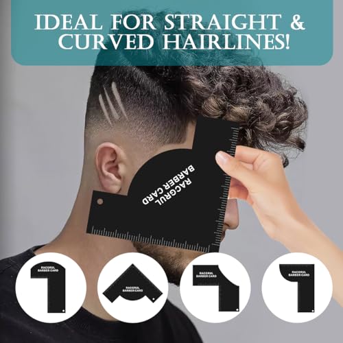 4-in-1 Barber Hairline Shaping Tool with Measurement Rulers