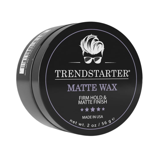 TRENDSTARTER - MATTE WAX (2oz) - Travel Size - Firm Hold - Matte Finish - Mens Hair Products – Premium Water Based All-Day Hold Hair Styling Pomade – Flake-Free Styling Wax for All Hair Types
