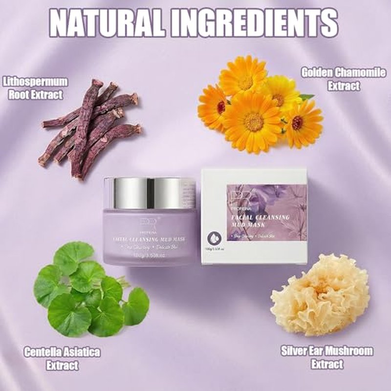 Non-Drying Clay Face Mask for Oily & Sensitive Skin, 4.23 Oz