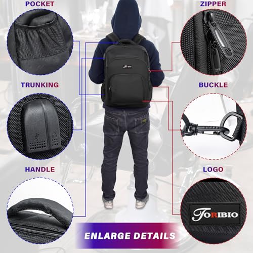 TORIBIO Black Barber Supplies Backpack with USB Port - Large Capacity, Professional Tool Bag for Men