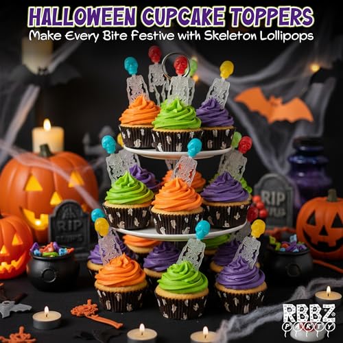 Skeleton Lollipops - 24 Individually Wrapped Halloween Candy