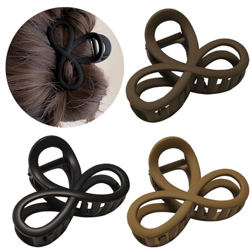 3.3" Unbreakable Matte Hair Claw Clips - 3 Pack