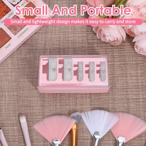 2-Pack 5-Hole Cosmetic Pencil Sharpener for Eyeliner & Lip Liner - Pink