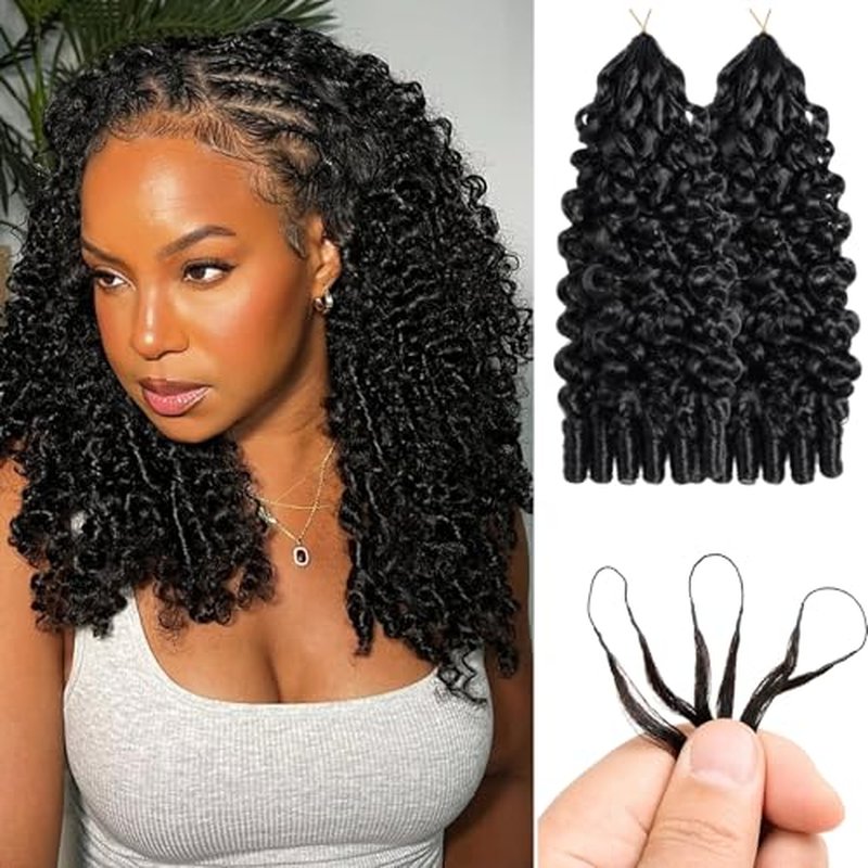 16" Burmese Curly Crochet Hair Extensions - Human Hair, Pre-Looped