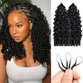 16" Burmese Curly Crochet Hair Extensions - Human Hair, Pre-Looped