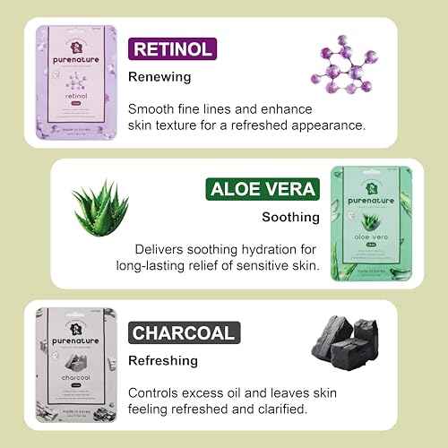 PB&Jay Purenature Hydrate and Calm Facial Mask - 12 Pack Acai Berry,Vita c,retinol and more, Made in Korea, Face Mask Skincare for Hydration, Skincare Face Mask, Moisturizing Mask for Sensitive Skin